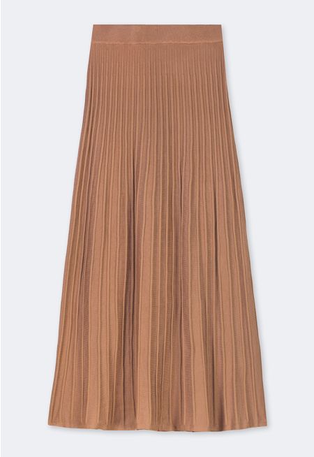 Flared Ribbed Knitted Maxi Skirt