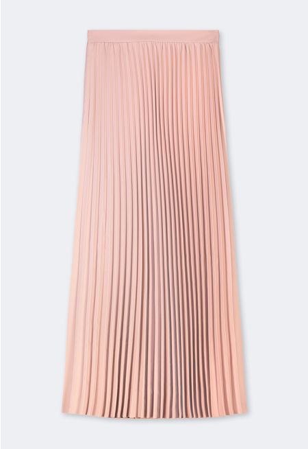 Solid Pleated Maxi Skirt