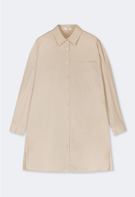 Relaxed Fit Drop Shoulder Solid Shirt