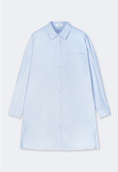 Relaxed Fit Drop Shoulder Solid Shirt