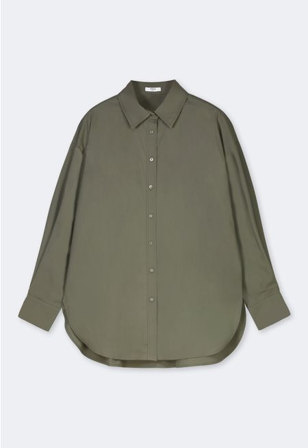 Drop Shoulder Solid Shirt