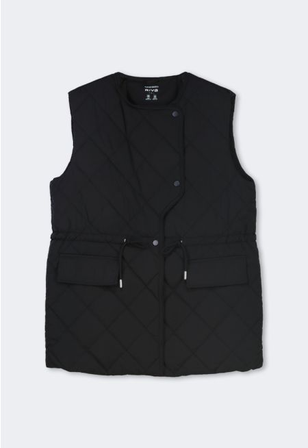 Quilted Drawstring Gilet