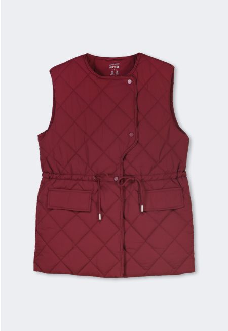 Quilted Drawstring Gilet