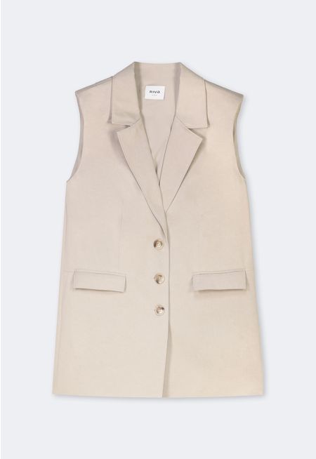 Notched Collar Single Breasted Vest