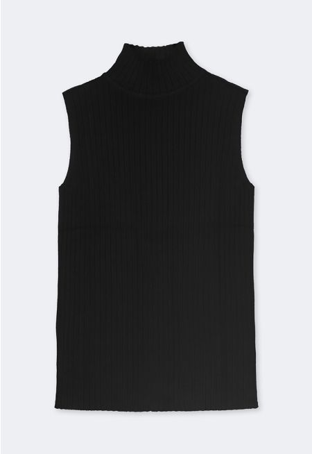 Ribbed Knitted Sleeveless Top