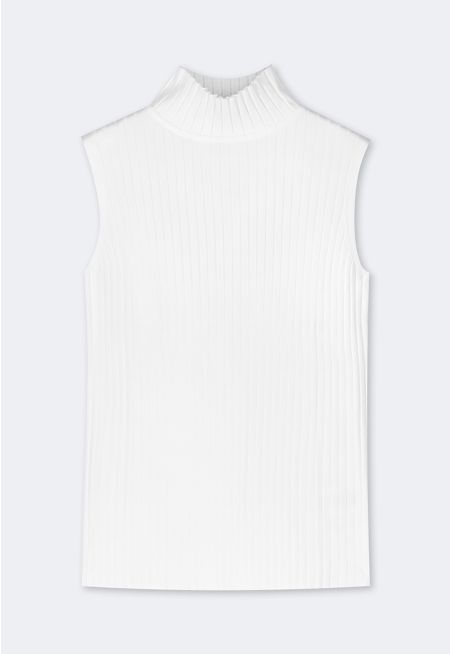 Ribbed Knitted Sleeveless Top