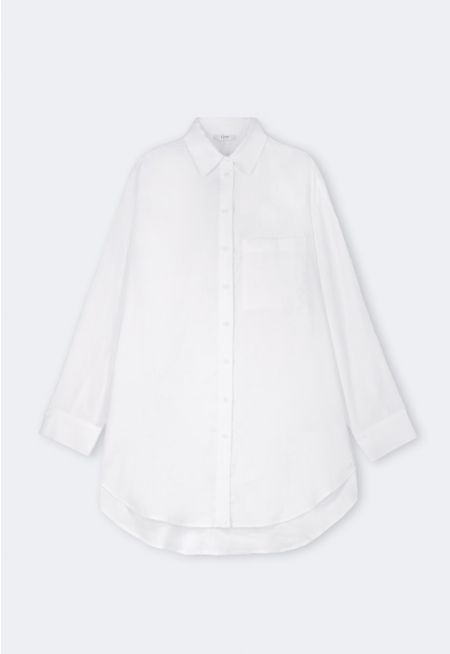 High-Low Linen Long Shirt