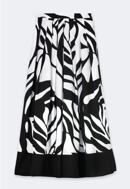 Printed Pleated Skirt