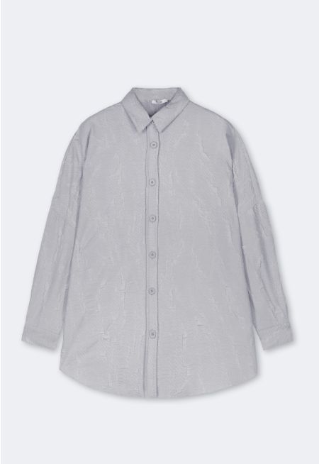 Drop Shoulder Jacquard Shirt