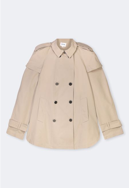 Double Breasted Flared Trench Coat