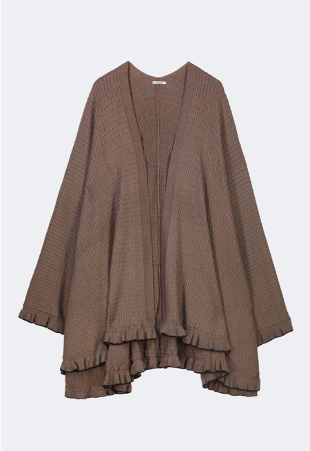 Knitted Textured Poncho