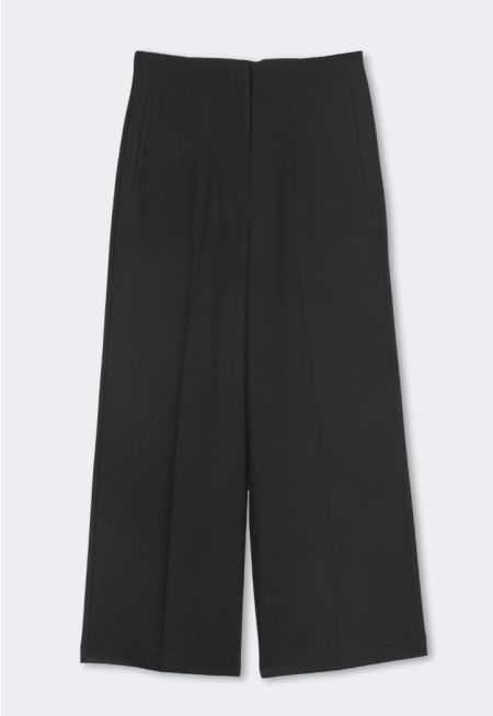 Basic Straight Wide Leg Trousers