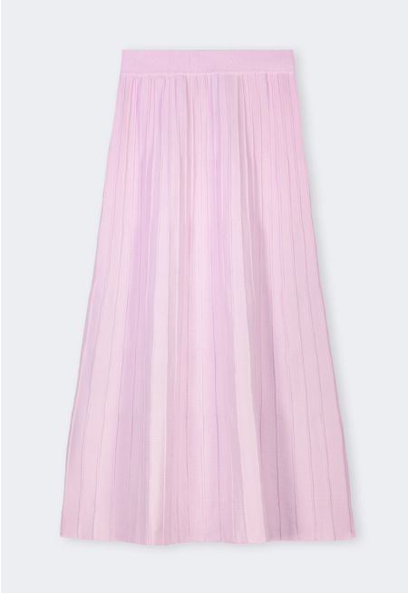 Flared Hem Ribbed Knitted Maxi Skirt