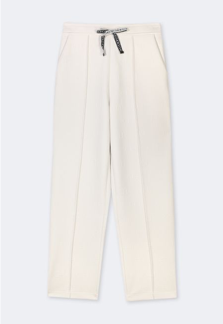 Solid Monogram Drawstring Trousers