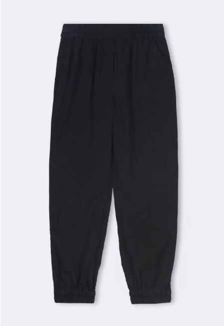 Single Tone Elastic Waistband Trousers