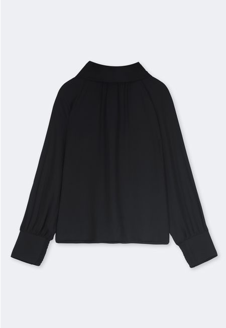 Long Raglan Sleeves Basic Blouse