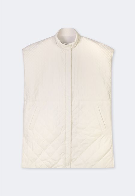 Solid Quilted Sleeveless Gilet