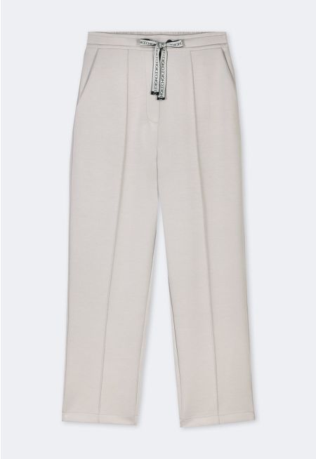 Solid Elasticated Waistband Trousers