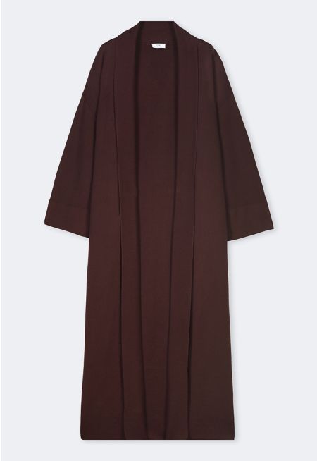 Solid Drop Shoulder Knitted Winter Abaya