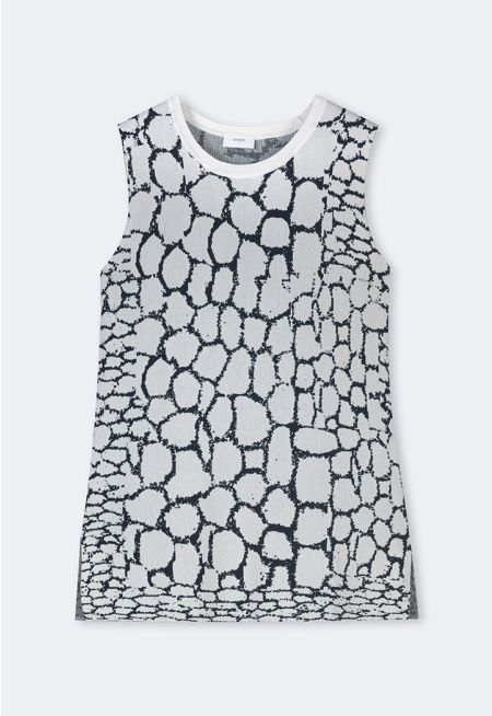 Contrast Knitted Sleeveless Top