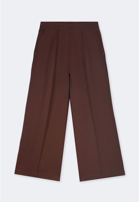 Basic Straight Wide Cut Trousers