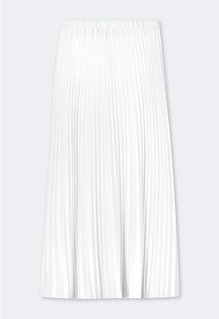 Solid Pleated Maxi Skirt