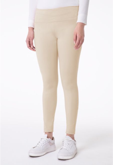 Solid Mid Waist Legging Pants