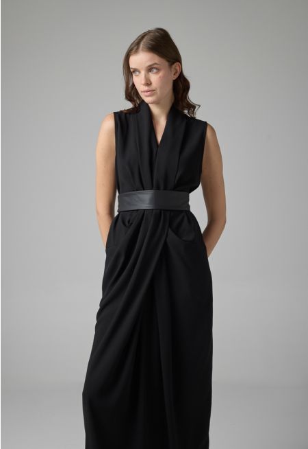 Belted Sleeveless Maxi Dress