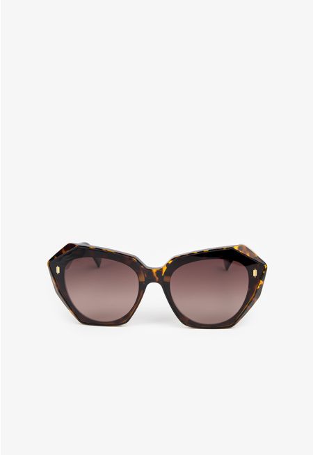 Oversize Dark Cat Eye Sunglasses