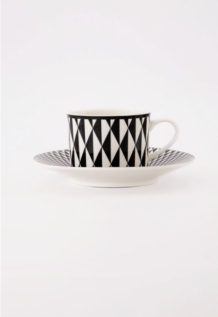 Bone China Tea Cup & Saucer Set (6 Pcs)