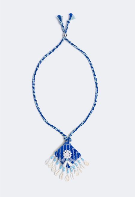 Seashell Embellished Cushion Necklace
