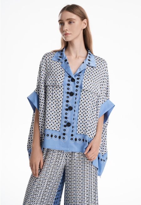 Circle Patterned Classic Shirt -Sale