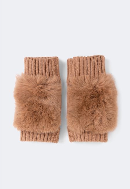 Knitted Faux Fur Gloves