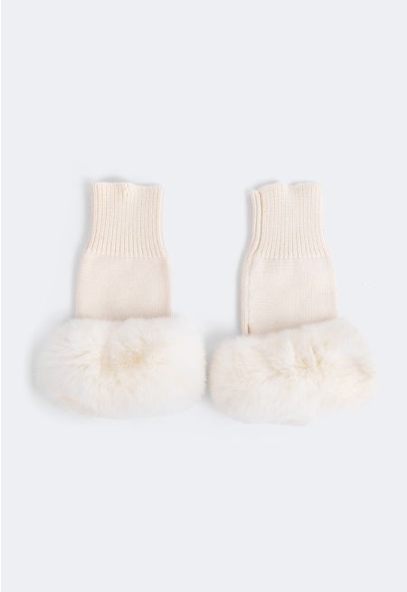 Knitted Faux Fur Gloves