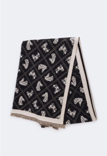 Printed Horse Pashmina Scarf