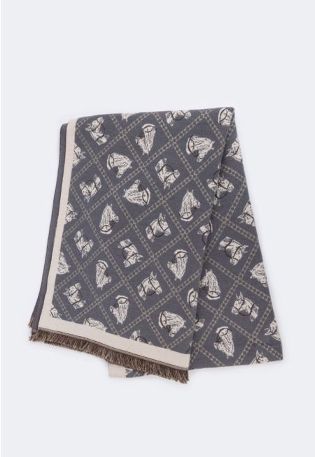 Printed Horse Pashmina Scarf