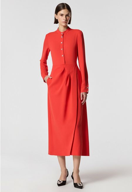 Machka-  Buttoned Midi Dress 