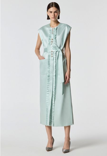 Machka- Mikado Dress With Ornamental Buttons 