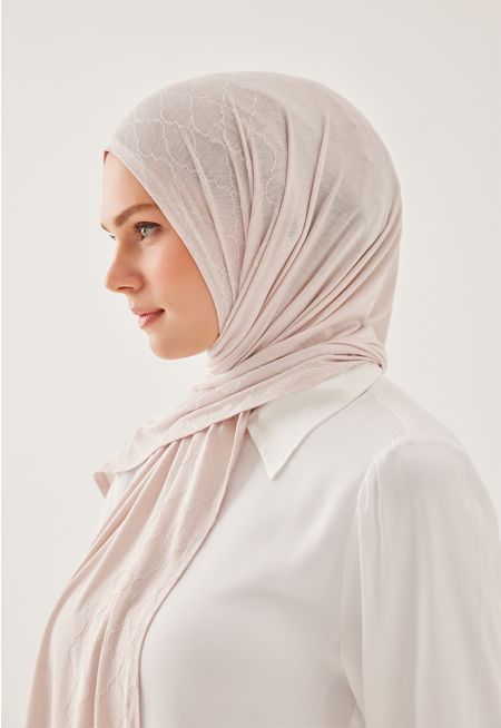 Plain Moroccan Patterned Hijab