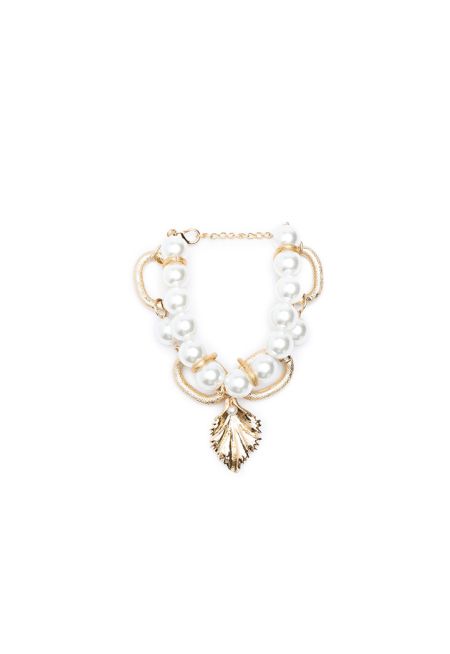 Pearl Gold Tone Chain Link Bracelet -Sale