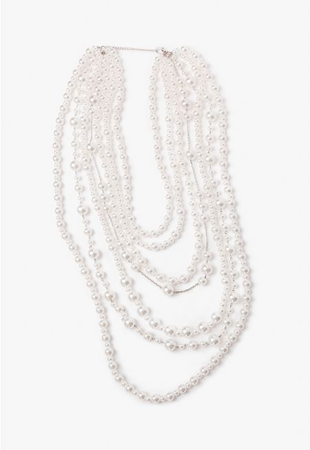 Multistrand Faux Pearls Necklace