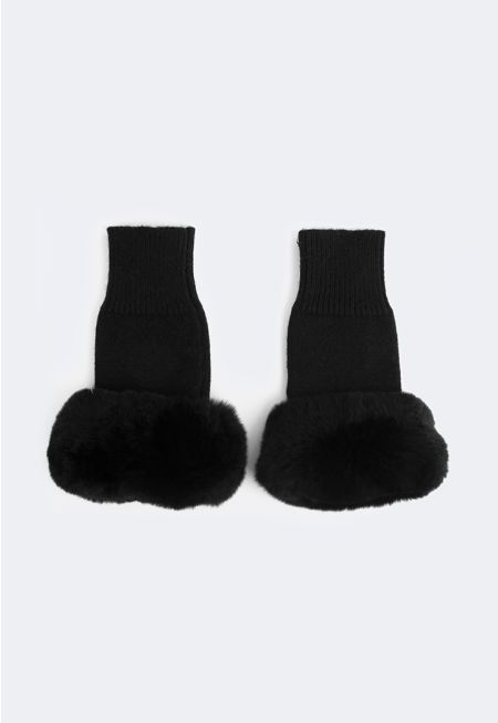 Knitted Faux Fur Gloves