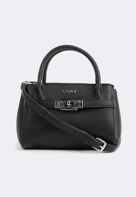 Iconic Metallic Turn lock Handbag