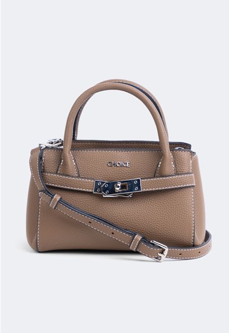 Iconic Metallic Turn lock Handbag