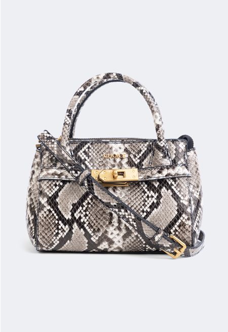 Iconic Metallic Turn lock Handbag