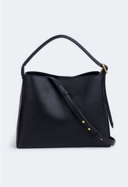 Solid Top Handle Handbag