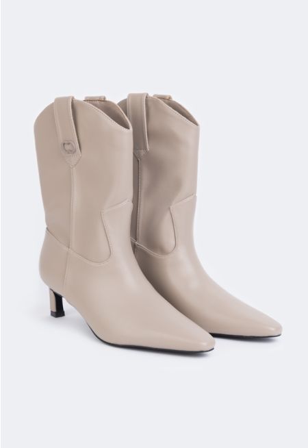 Heeled Solid Boots