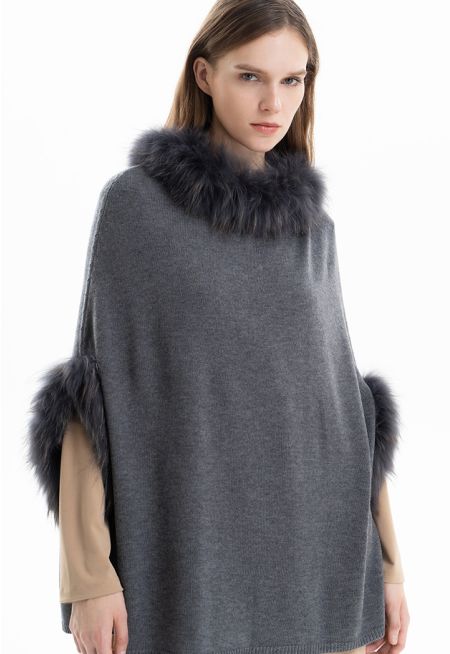 Faux Fur Hem Knitwear -Sale