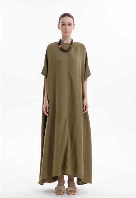 Single Tone Oversize Linen Dress