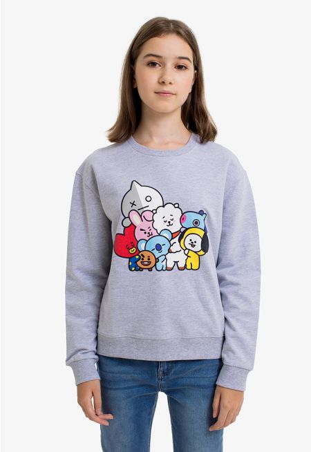 BT21 Printed Sweatshirt